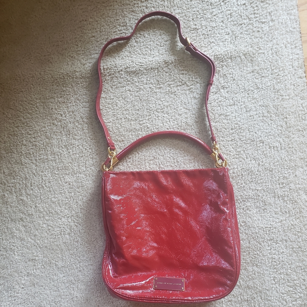Marc Jacobs Red Patent Hobo Bag